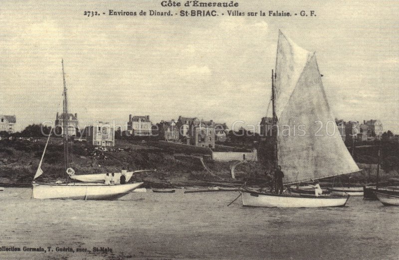 Saint Briac sur mer: vieux gréments sur le Frémur avant la construction du Balcon d'Emeraude en 1929